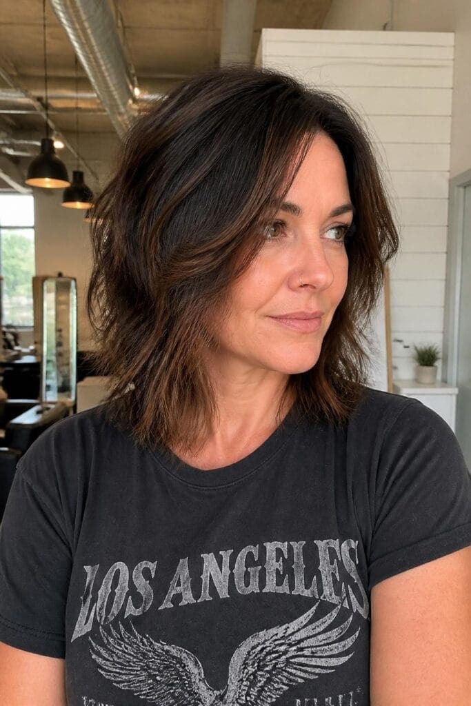 Layered Cut with Tousled Texture hairstyle