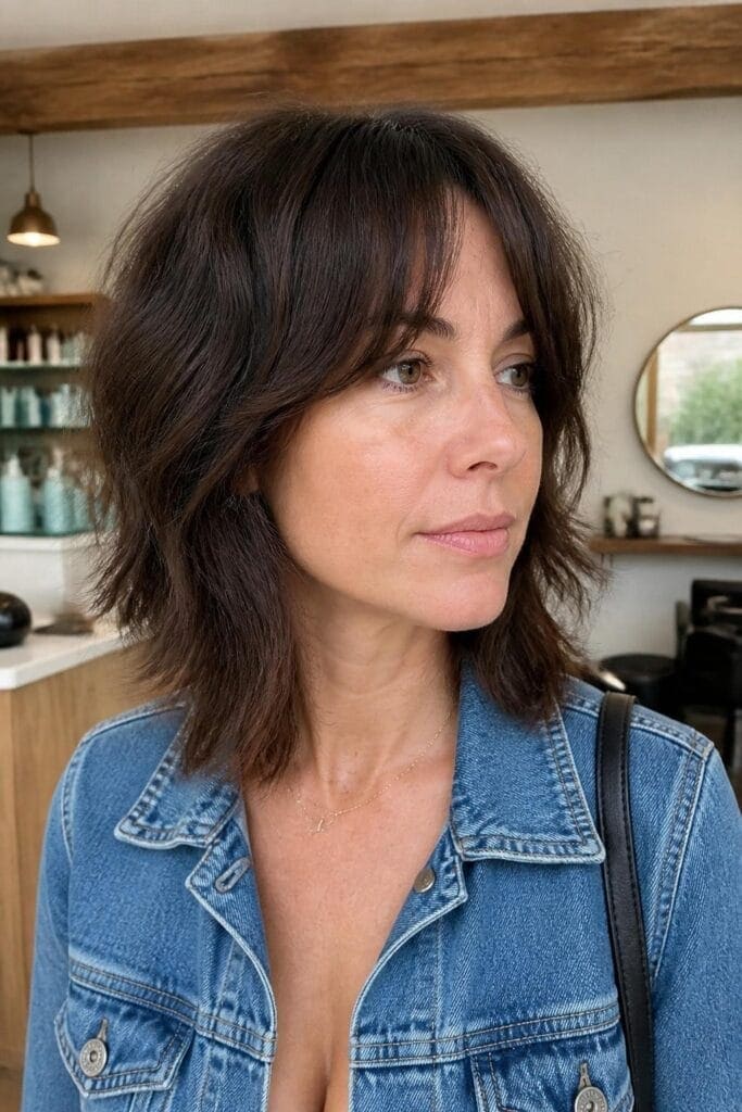 Choppy Shag with Curtain Bangs hairstyle