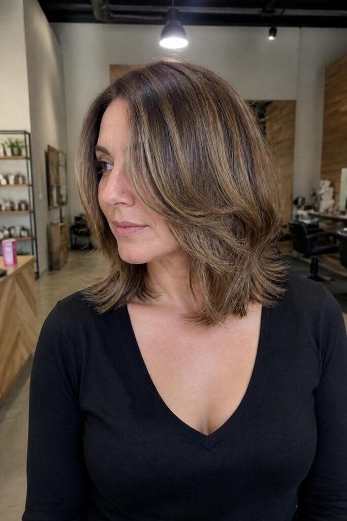 Soft Layered Lob hairstyle