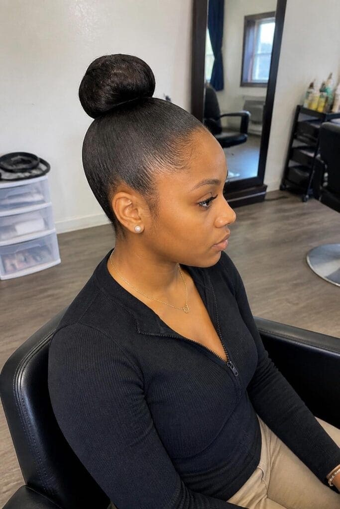Classic High Sleek Bun hairstyle