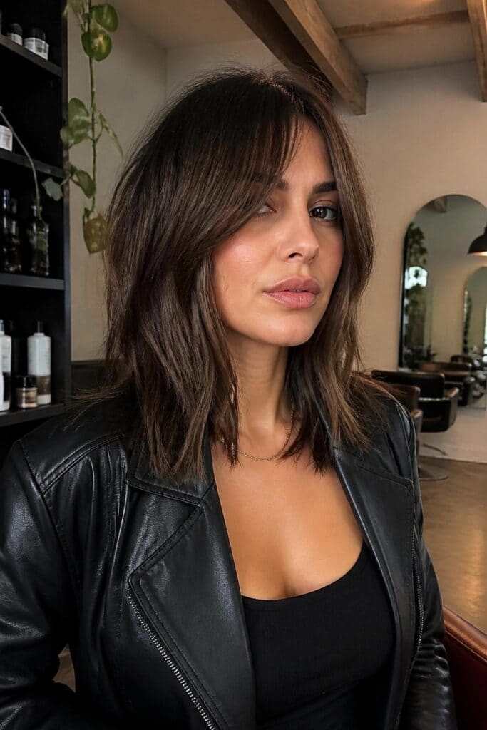 Choppy Layers with Curtain Bangs hairstyle