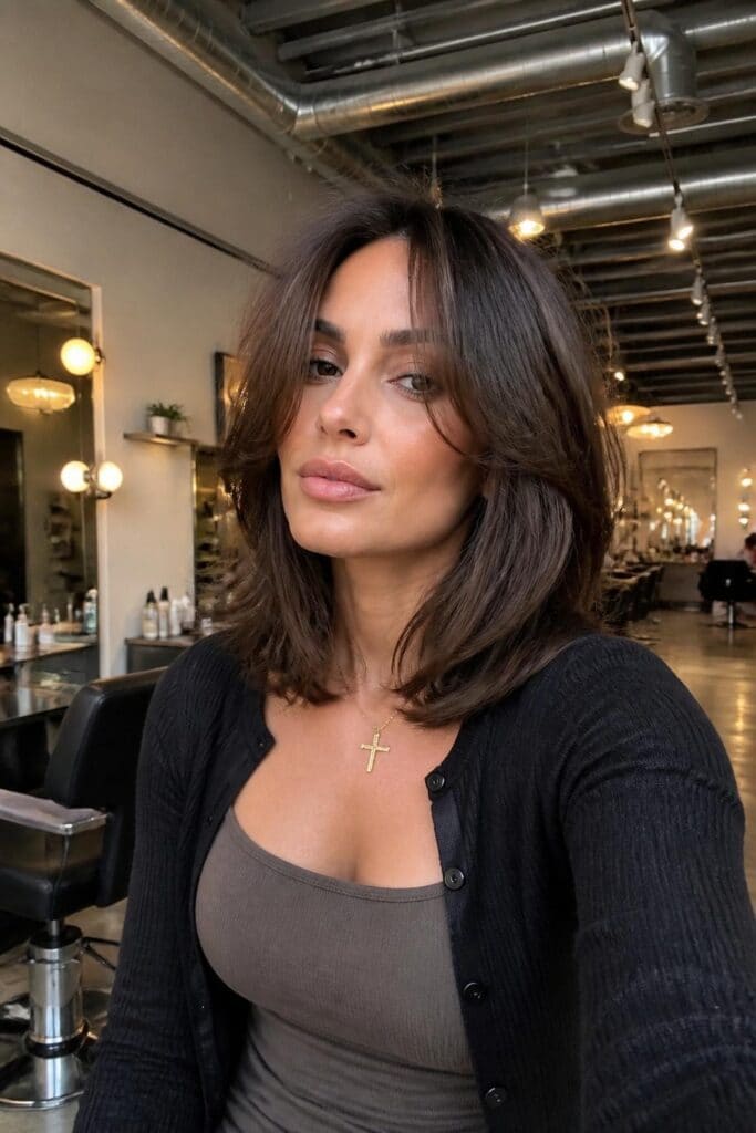 Layered Bob with Curtain Bangs hairstyle