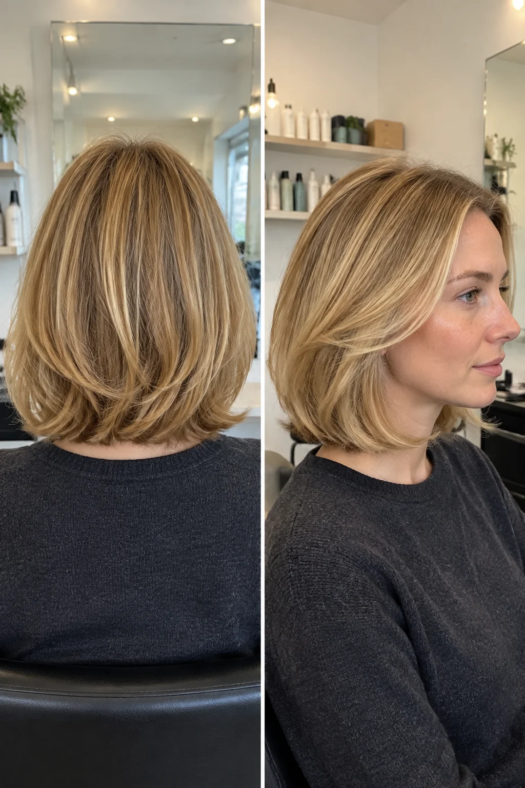 90s Blowout Layered Bob hairstyle