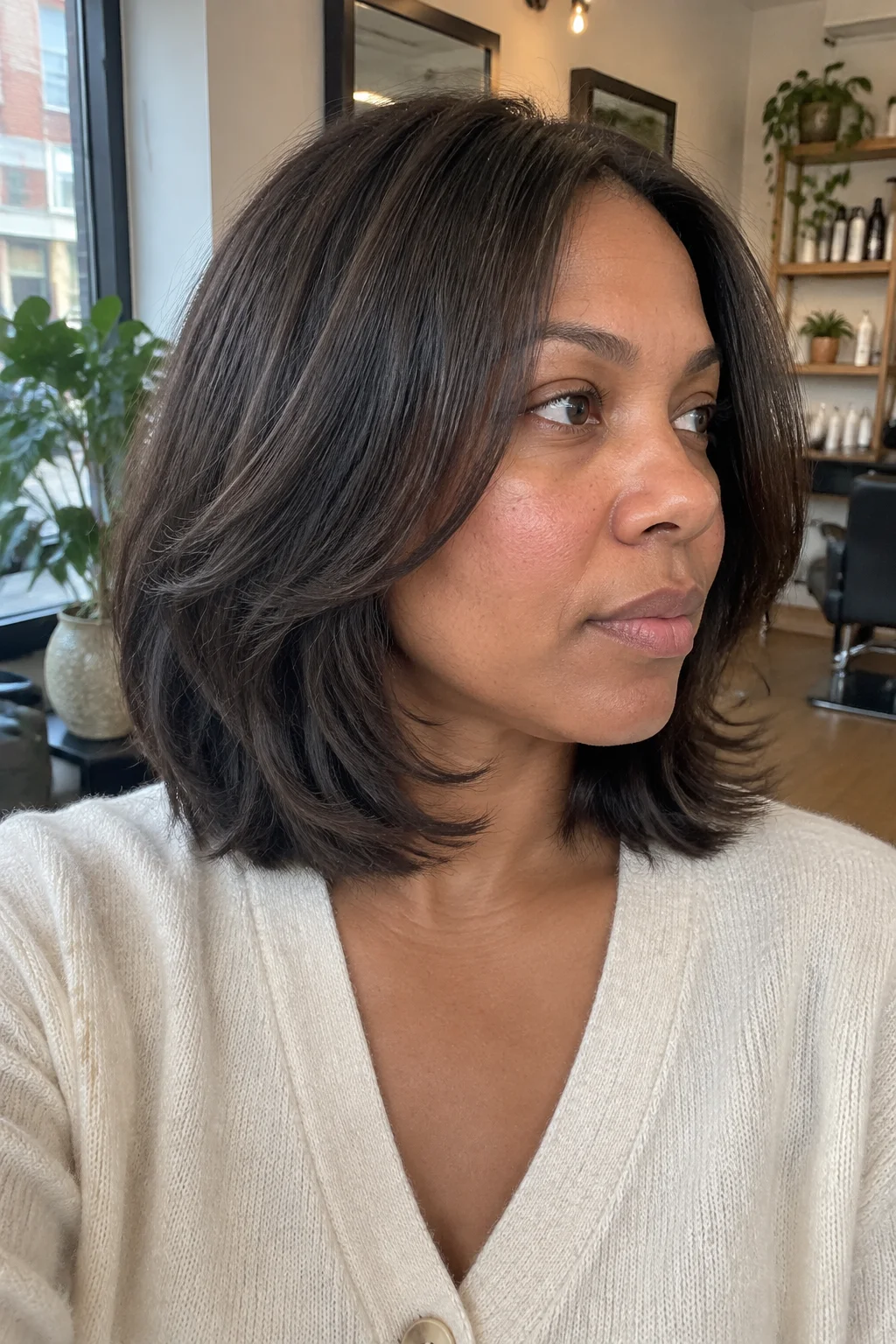 Feathered Layered Bob hairstyle
