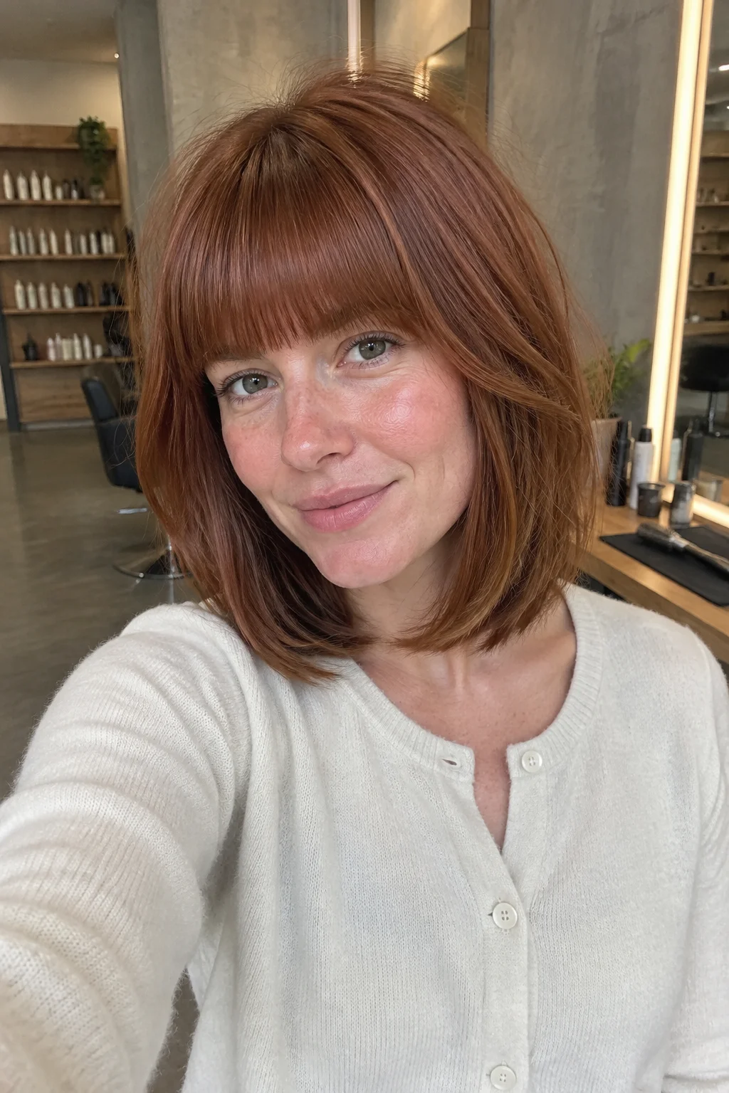 Long Layered Bob with Bangs hairstyle