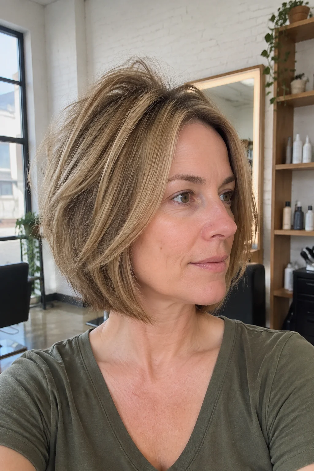 Crown-Lift Layered Bob hairstyle