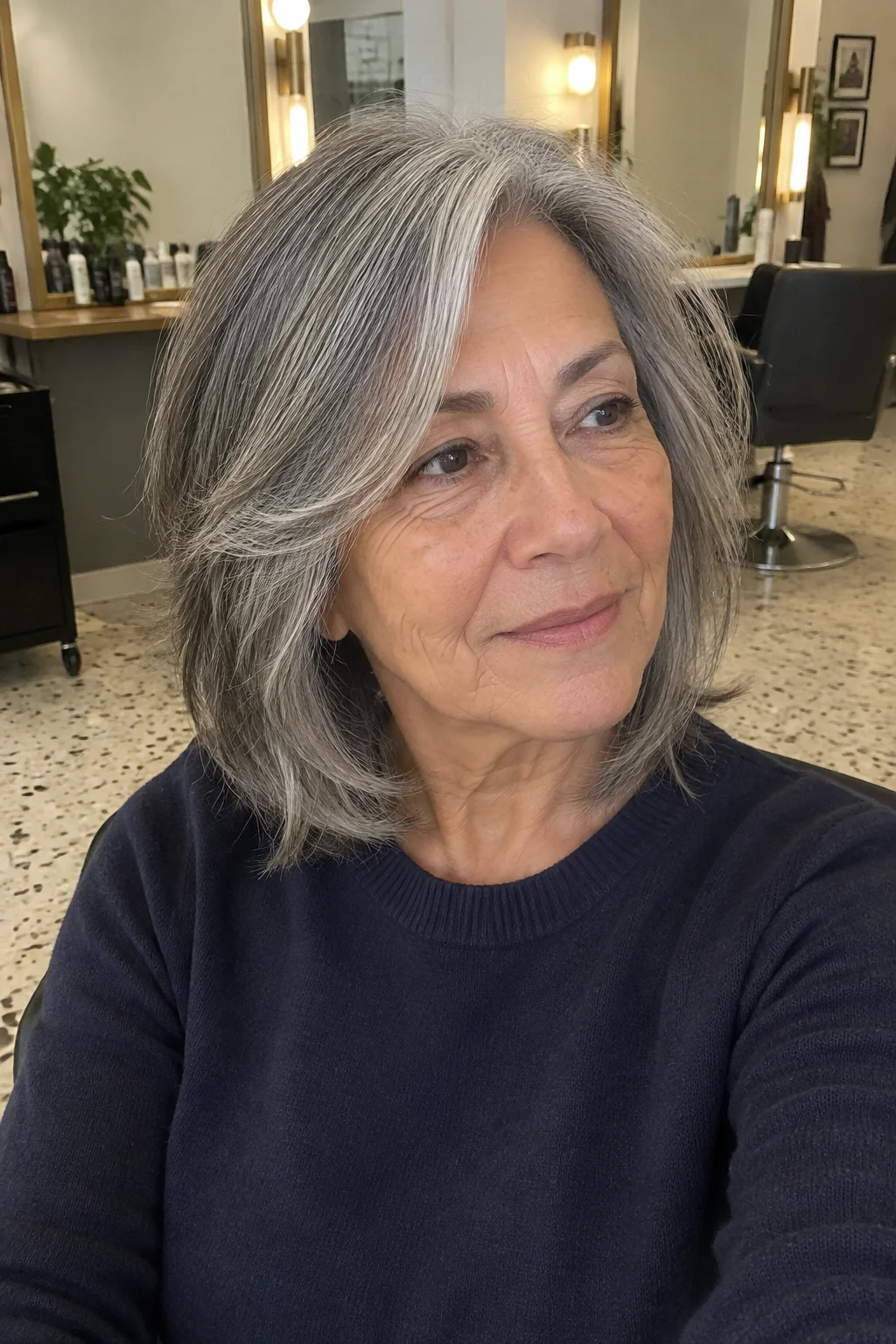 Layered Lob with Face-Framing Pieces hairstyle