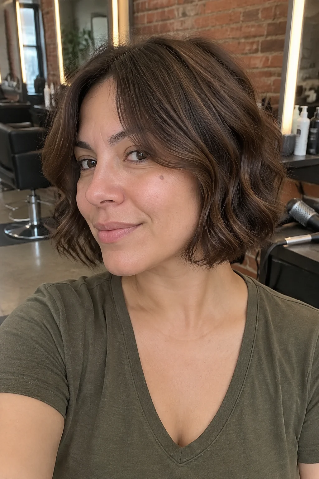 Layered Bob with Curtain Bangs hairstyle