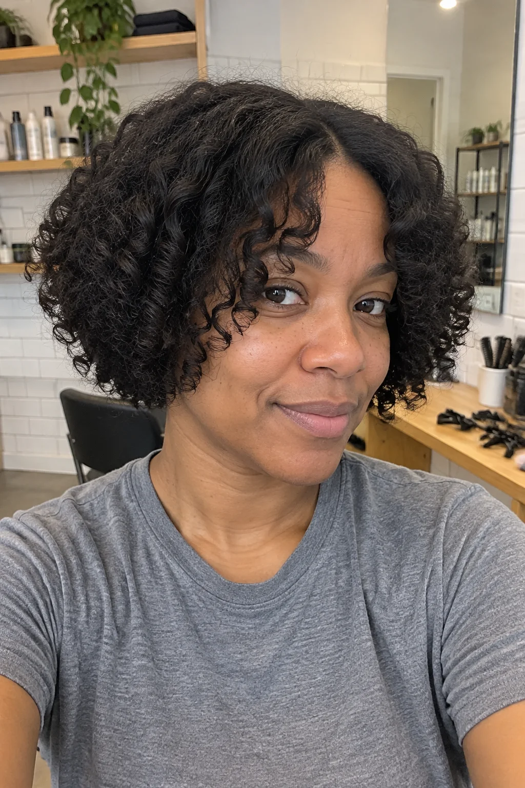 Layered Bob for Coily Hair