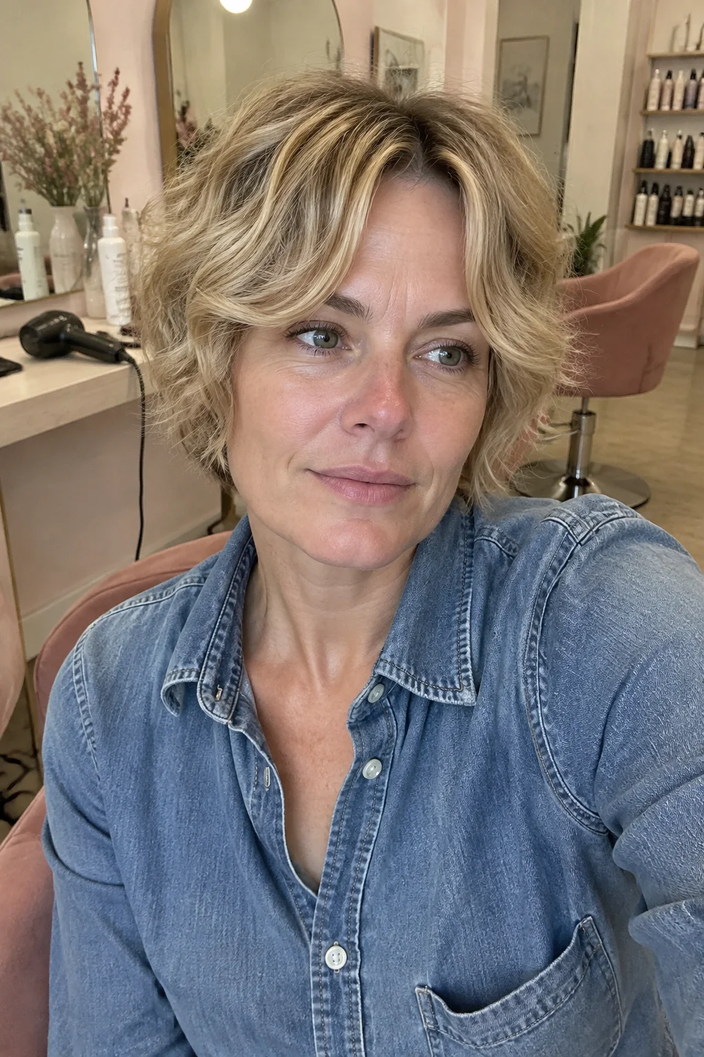 Wavy Pixie with Curtain Bangs hairstyle